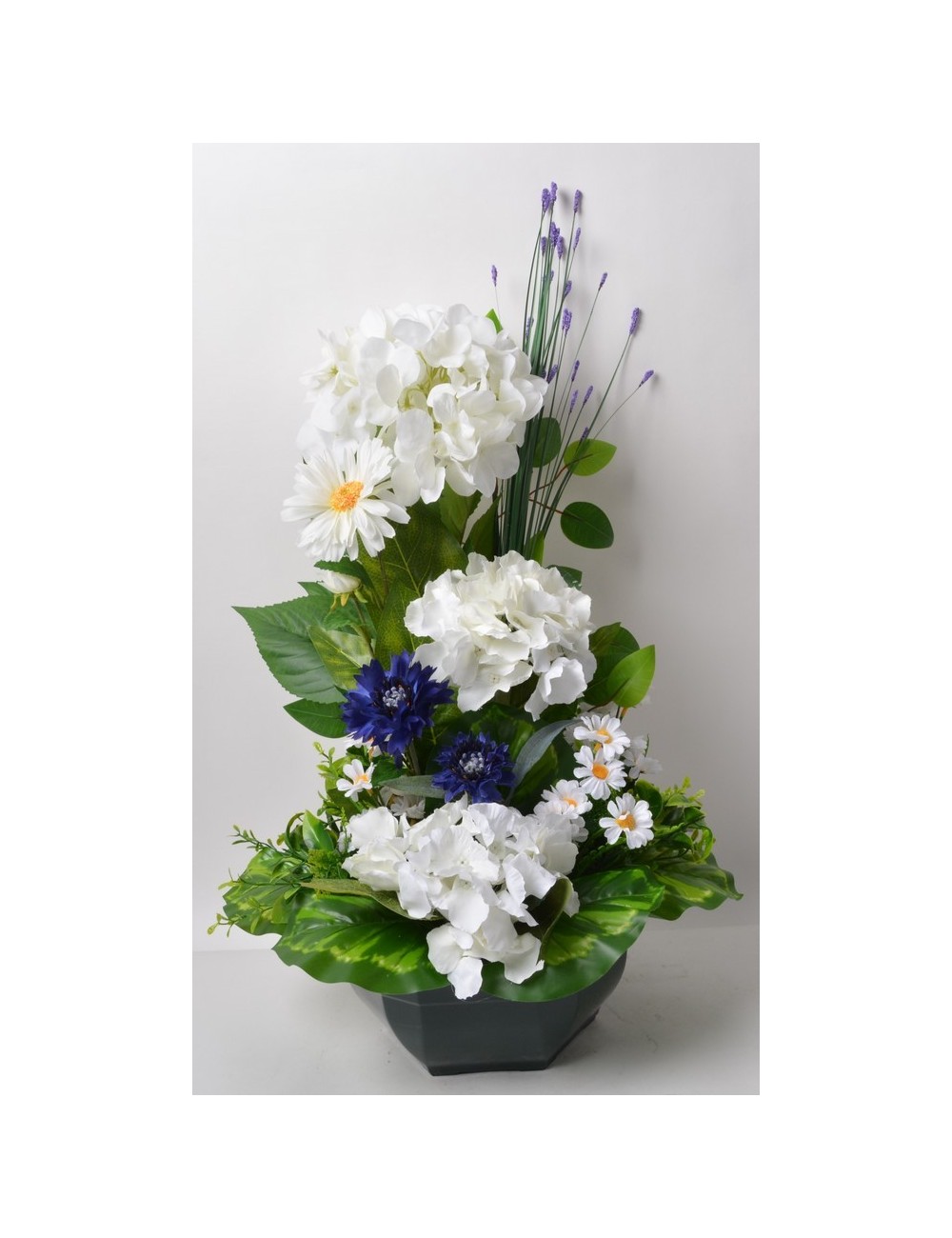 OCEA 25 CM HORTENSIA BLEUET MARGUERITE WHITE