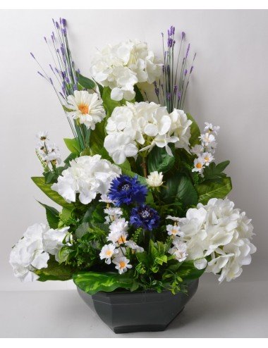 OCEA 32 CM HORTENSIA BLEUET MARGUERITE WHITE