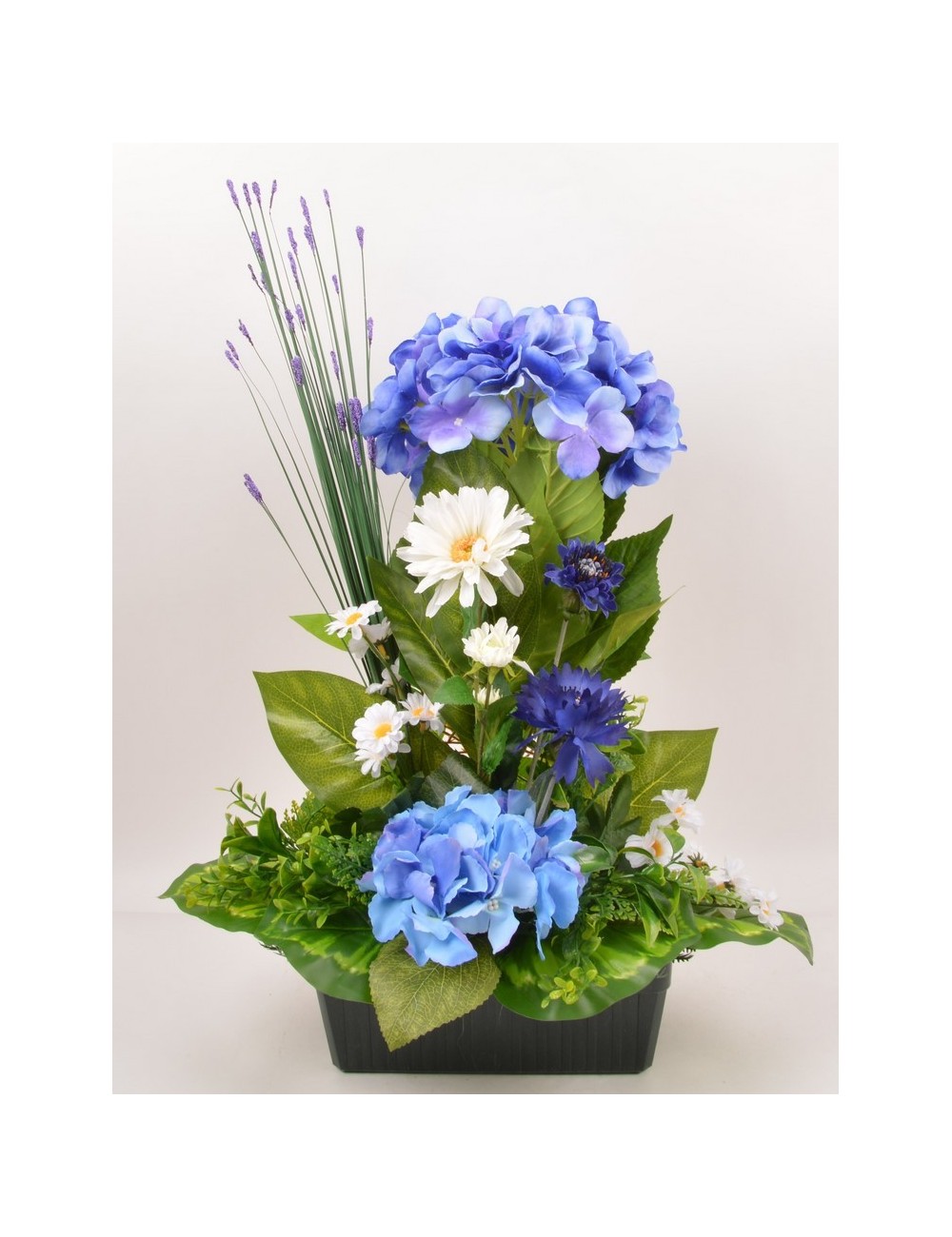 JARDINIERE 25 CM HORTENSIA BLEUET MARGUERITE BLUE