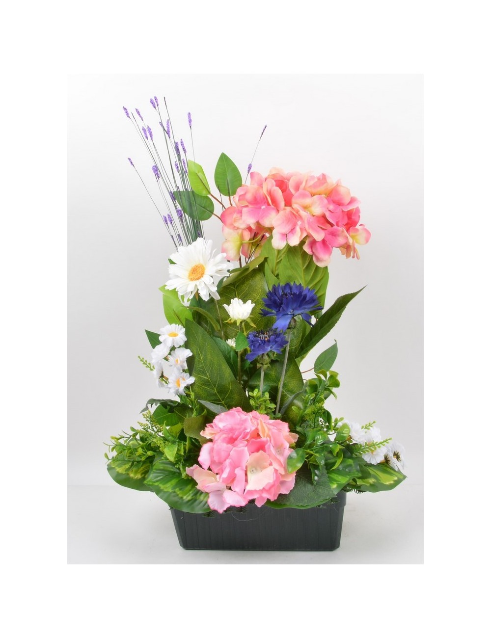 JARDINIERE 25 CM HORTENSIA BLEUET MARGUERITE BEAUTY