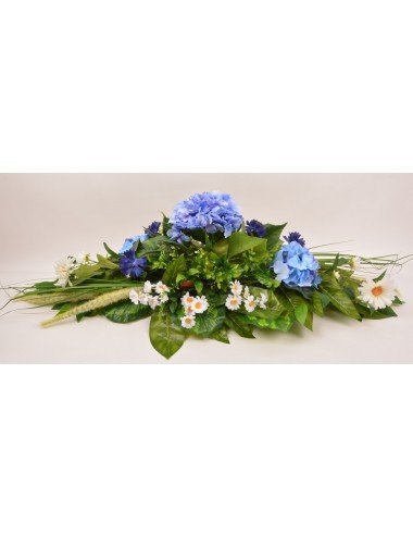 COUSSIN HORTENSIA BLEUET MARGUERITE BLUE