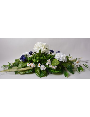 COUSSIN HORTENSIA BLEUET MARGUERITE WHITE