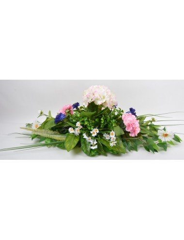 COUSSIN HORTENSIA BLEUET MARGUERITE PINK