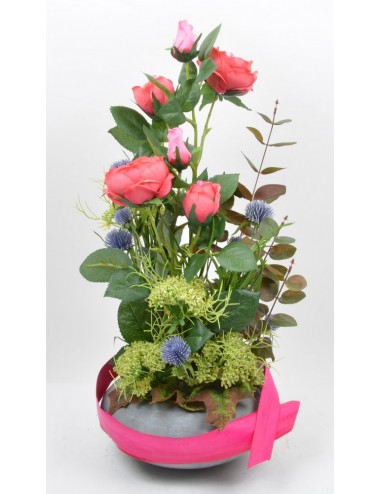 COUPE RONDE ROSE CHARDON OMBELLIFERE BEAUTY GREEN