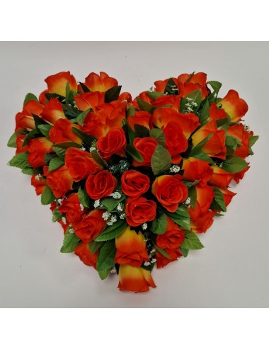 COEUR 30 CM BOUTONS ORANGE