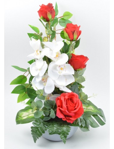 CONTENANT BETON CIRE ROSE ORCHIDEE RED WHITE
