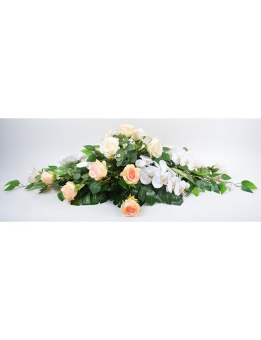 COUSSIN ROSE ORCHIDEE SALMON WHITE