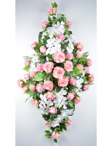 DESSUS DE CERCUEIL ROSE ORCHIDEE PINK WHITE