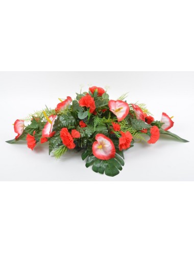 COUSSIN OEILLET ANTHURIUM RED