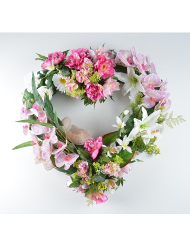 COEUR OUVERT ORCHIDEE ROSE GERBERA PINK WHITE