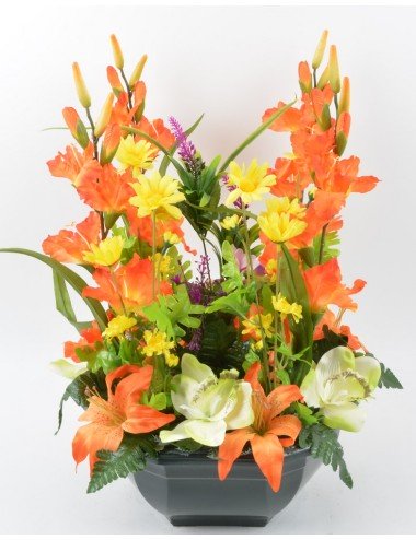 OCEA 32 CM GLAIEUL ASTER LYS ORCHIDEE ORANGE LILAC YELLOW