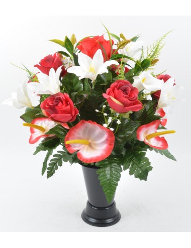 BOUQUET DE VASE ROSE ARUM...