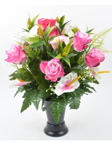 BOUQUET DE VASE ROSE ARUM...