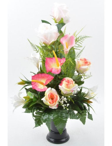 BOUQUET DE VASE ROSE ARUM...