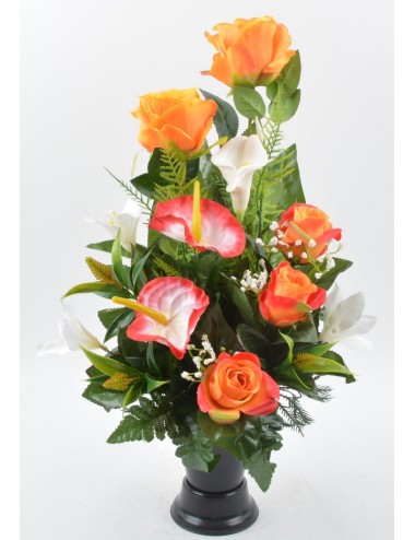 BOUQUET DE VASE ROSE ARUM...