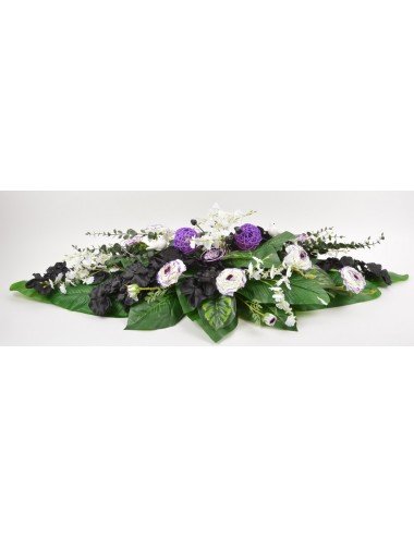 COUSSIN ORCHIDEE RENONCULE EUCALYPTUS CREAM LILAC BLACK