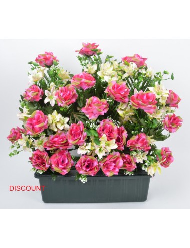 JARDINIERE 40 CM ROSE ALSTROMERIA ASS