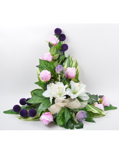 DEVANT DE TOMBE PM AMARYLLIS NUTAN ROSE BOULE VELOUR LILAC CREAM