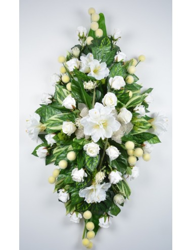 DESSUS CERCEUIL AMARYLLIS NUTAN ROSE BOULE VELOUR CREAM