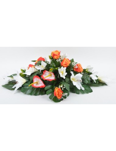 COUSSIN ROSE ARUM ANTHURIUM ORANGE WHITE