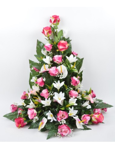 DEVANT DE TOMBE GM ROSE ARUM ANTHURIUM PINK WHITE