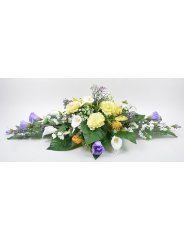 COUSSIN LYSIANTHUS RENONCULE PAPILLON YELLOW LILAC WHITE