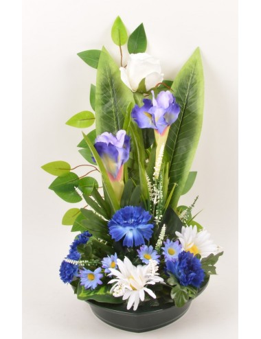 PLATEAU COEUR IRIS ROSE BLEUET BLUE