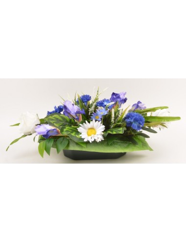 PLATEAU RECTANGLE IRIS ROSE BLEUET BLUE