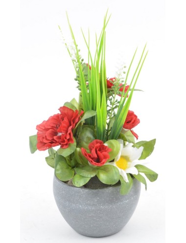 CONTENANT DECO BETON CIRE PLANTES RED