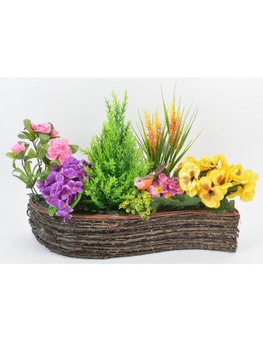 PANIER OSIER VAGUE GM PLANTES YELLOW