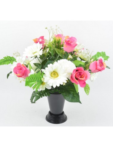 BOUQUET DE VASE GERBERA BOUTON POMPON ASSORTIS