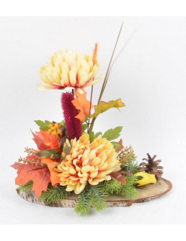 PLAQUETTE BOIS CHRYSANTHEME...