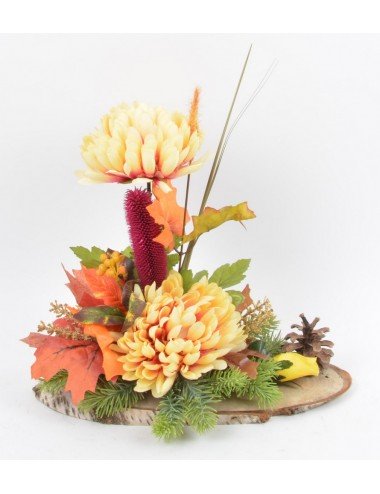 PLAQUETTE BOIS CHRYSANTHEME...