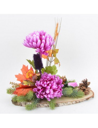 PLAQUETTE BOIS CHRYSANTHEME...