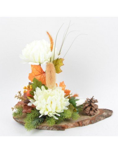 PLAQUETTE BOIS CHRYSANTHEME...