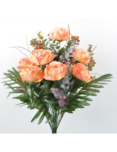 PIQUET PIVOINE CACTEE EUCALYPTUS X24 ORANGE