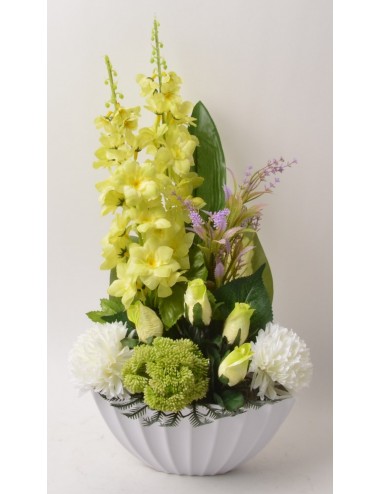 COUPE OVALE PLASTIQUE DELPHINIUM WILD BERRY BOUTON GREEN WHITE