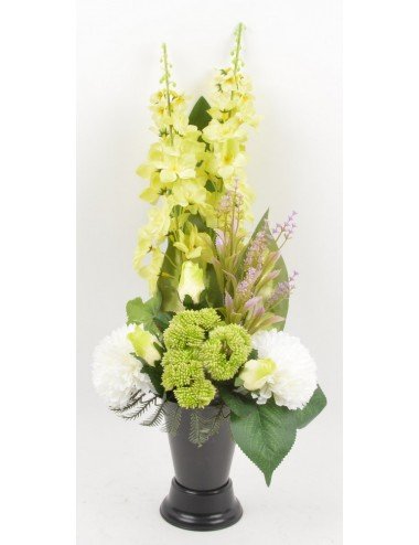 BOUQUET DE VASE DELPHINIUM WILD BERRY BOUTON GREEN WHITE