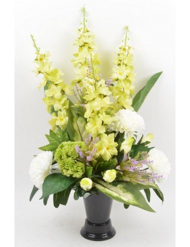 BOUQUET DE VASE DELPHINIUM WILD BERRY BOUTON GREEN WHITE