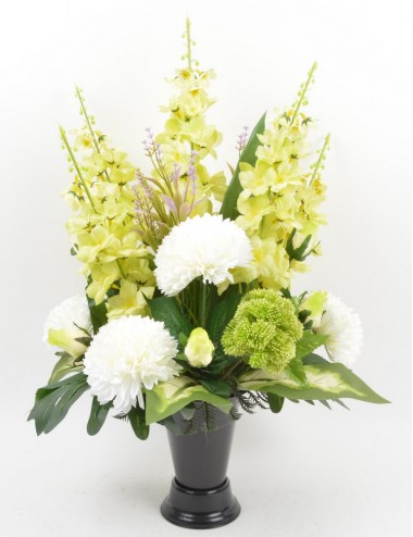 BOUQUET DE VASE DELPHINIUM WILD BERRY BOUTON GREEN WHITE
