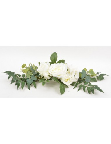 CENTRE DE TABLE ROSE HORTENSIA EUCALYPTUS CREAM