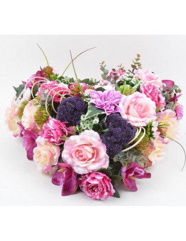 COEUR RENONCULE ROSE ORCHIDEE LILAC