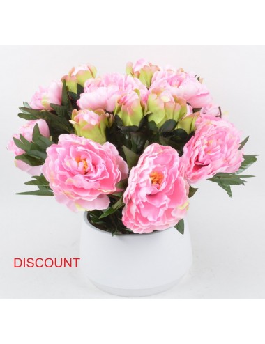 CONTENANT DECO PLASTIQUE 20 CMM PIVOINE BOUTON ASS