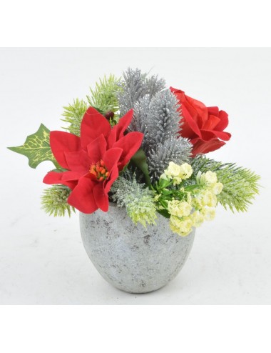 POT CIMENT MARBRE 10 CM SAPIN POINCETIA PERE NOEL RED