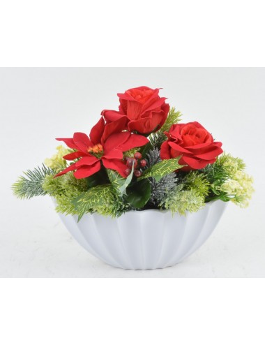 COUPE OVALE PLASTIQUE SAPIN POINCETIA PERE NOEL RED