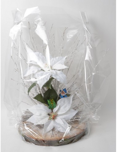 ROND BOIS POINCETIA BAMBOU FLOKE PERE NOEL WHITE