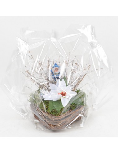 COEUR OSIER POINCETIA BAMBOU FLOCKE PERE NOEL WHITE