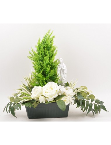 JARDINIERE 25 CM ROSE MINI DRACENA THUYA VIERGE CREAM