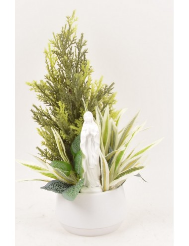 CONTENANT DECO PLASTIQUE CYPRES MINI DRACENA BEGO VIERGE CREAM