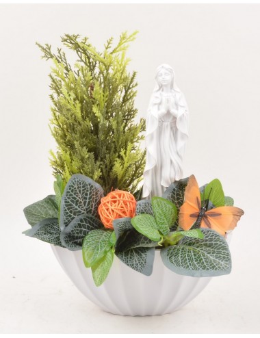 COUPE OVALE PLASTIQUE BEGONIA  CYPRES VIERGE CREAM